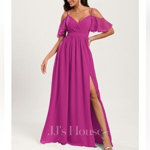 JJ's House A-Line Chiffon Pink  Bridesmaid Dress Sz XL/XXL Formal Wedding Guest
